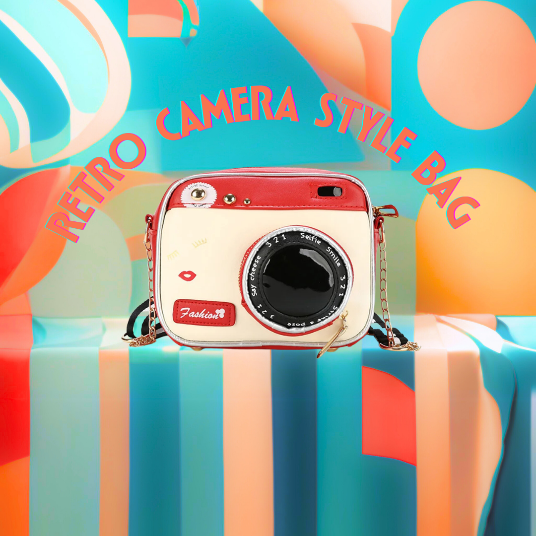 Mini Cross-body Box Bag | Retro Polaroid Camera-Shaped