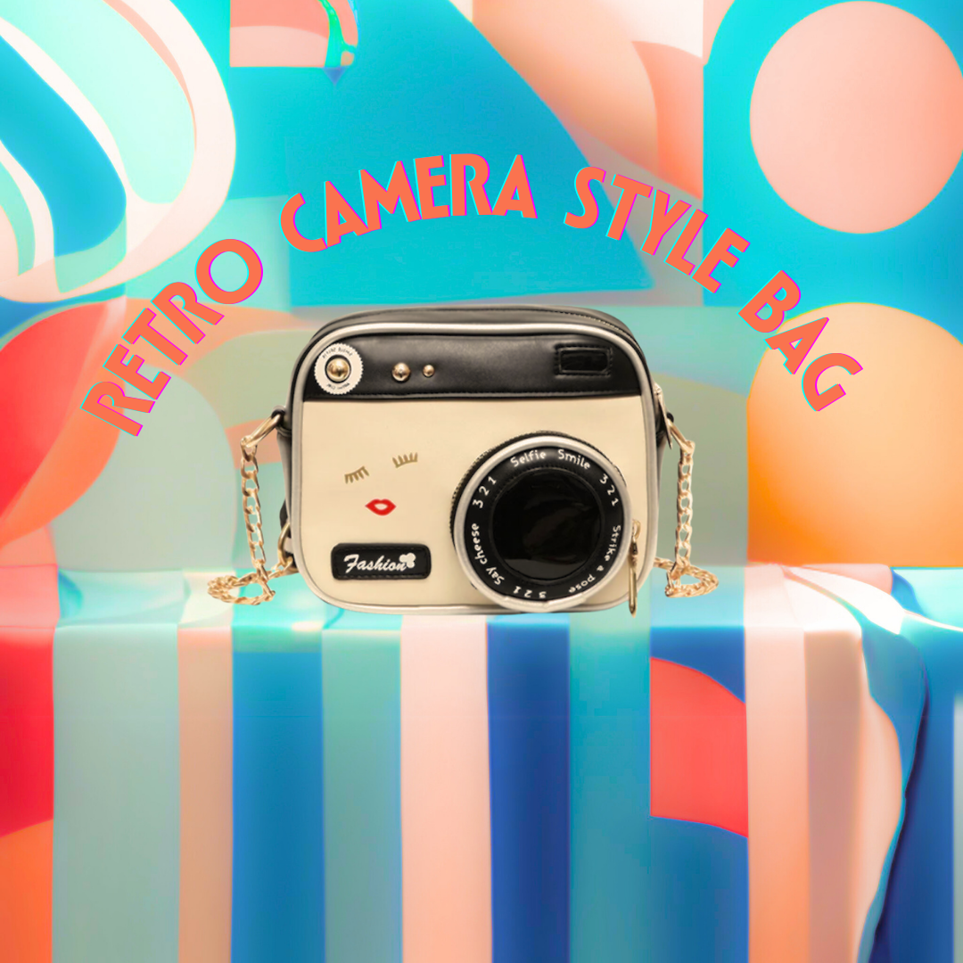 Mini Cross-body Box Bag | Retro Polaroid Camera-Shaped