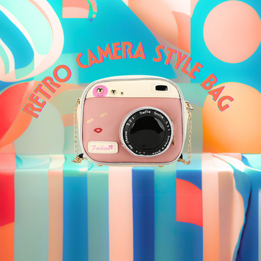 Mini Cross-body Box Bag | Retro Polaroid Camera-Shaped