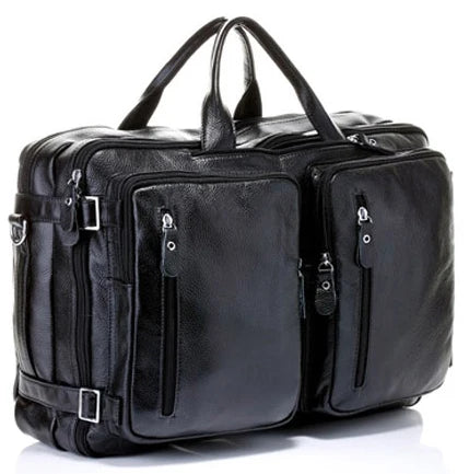 Travel HandBag | Classic Brown Leather Duffel Bag with Multiple Pockets - Stylish and Durable UNISEX