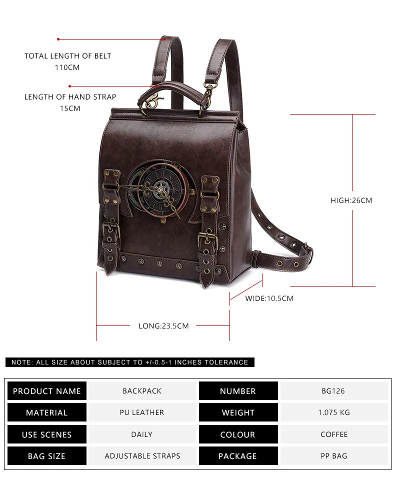 Exotic Backpack | Retro Steampunk Vintage Leather for Women
