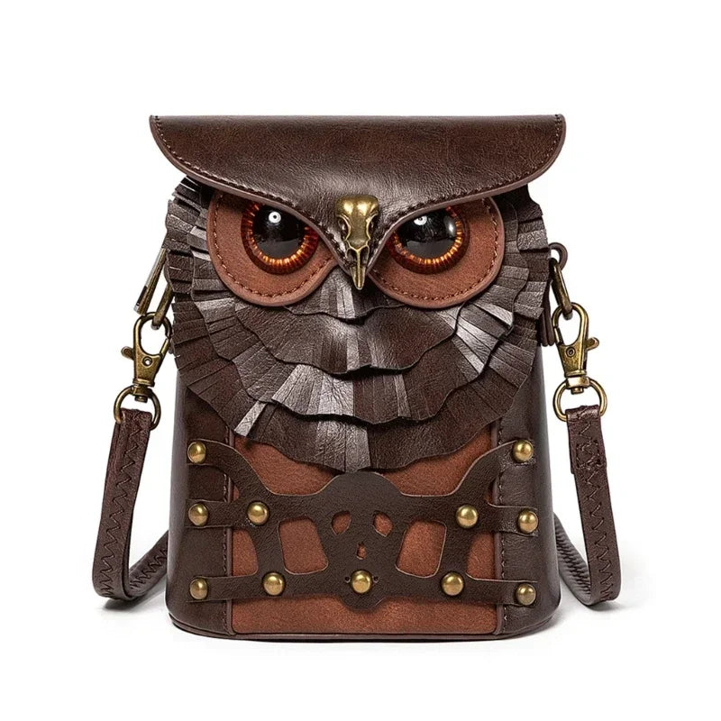 Mini Cross-body Box Bag | Handcrafted Owl Shoulder Bag