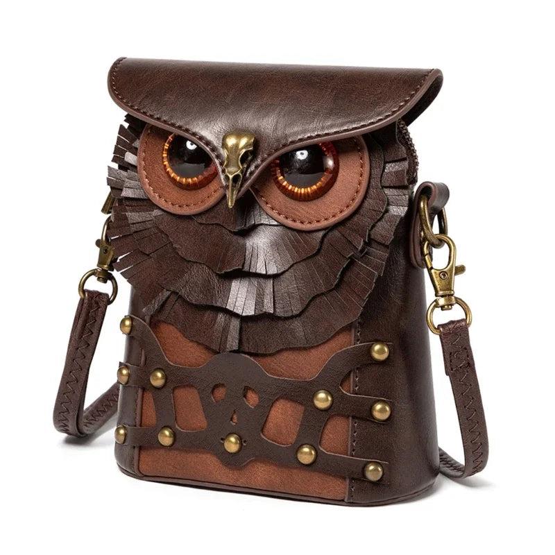 Mini Cross-body Box Bag | Handcrafted Owl Shoulder Bag