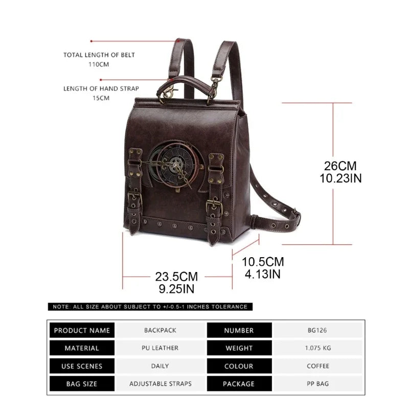 Exotic Backpack | Retro Steampunk Vintage Leather for Women