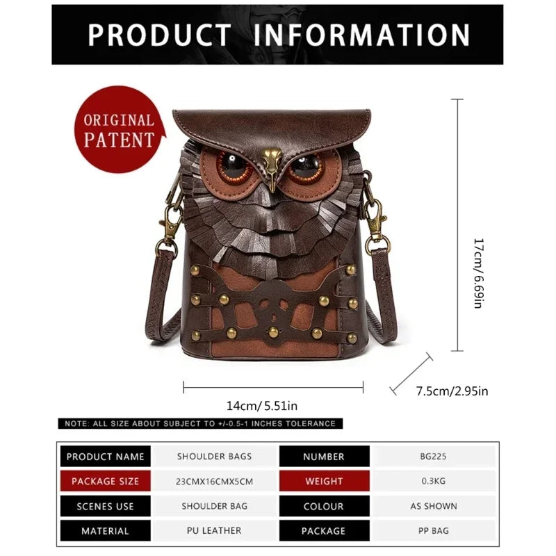 Mini Cross-body Box Bag | Handcrafted Owl Shoulder Bag