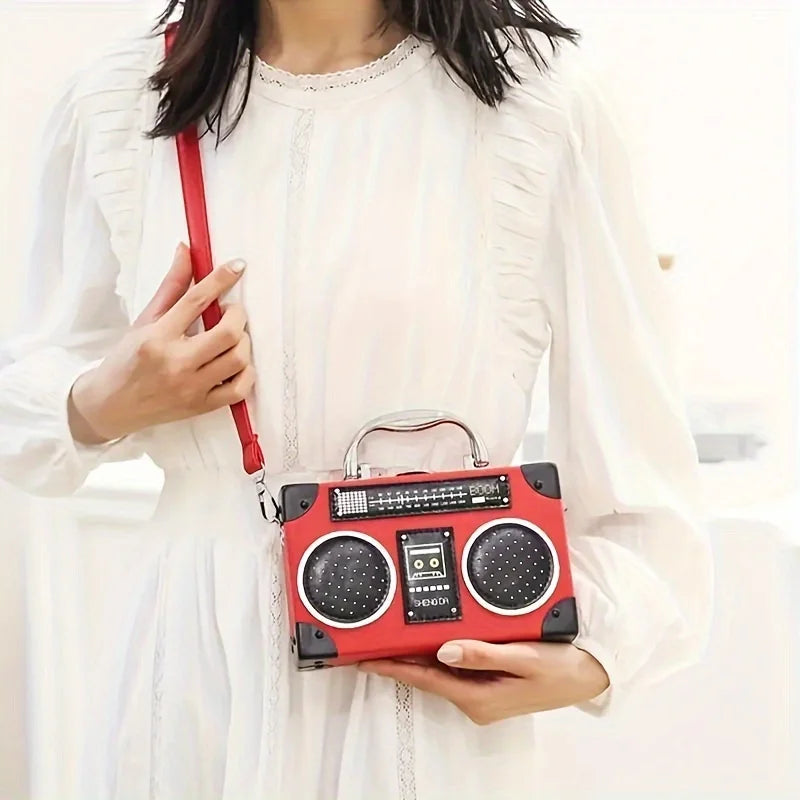 Mini Cross-body Box Bag | Creative Radio Design Handbag [hard-case]