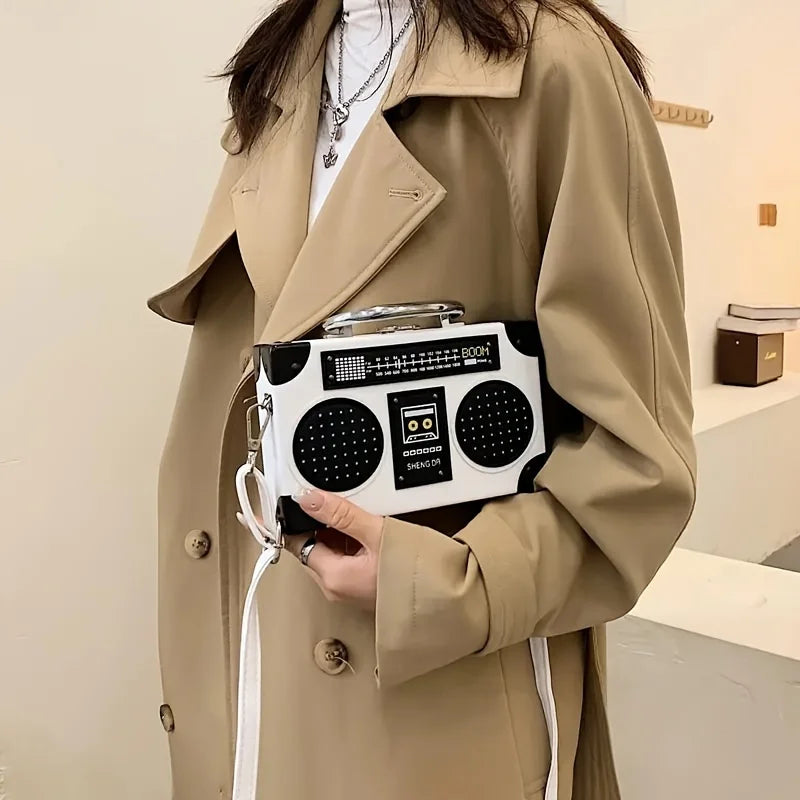 Mini Cross-body Box Bag | Creative Radio Design Handbag [hard-case]