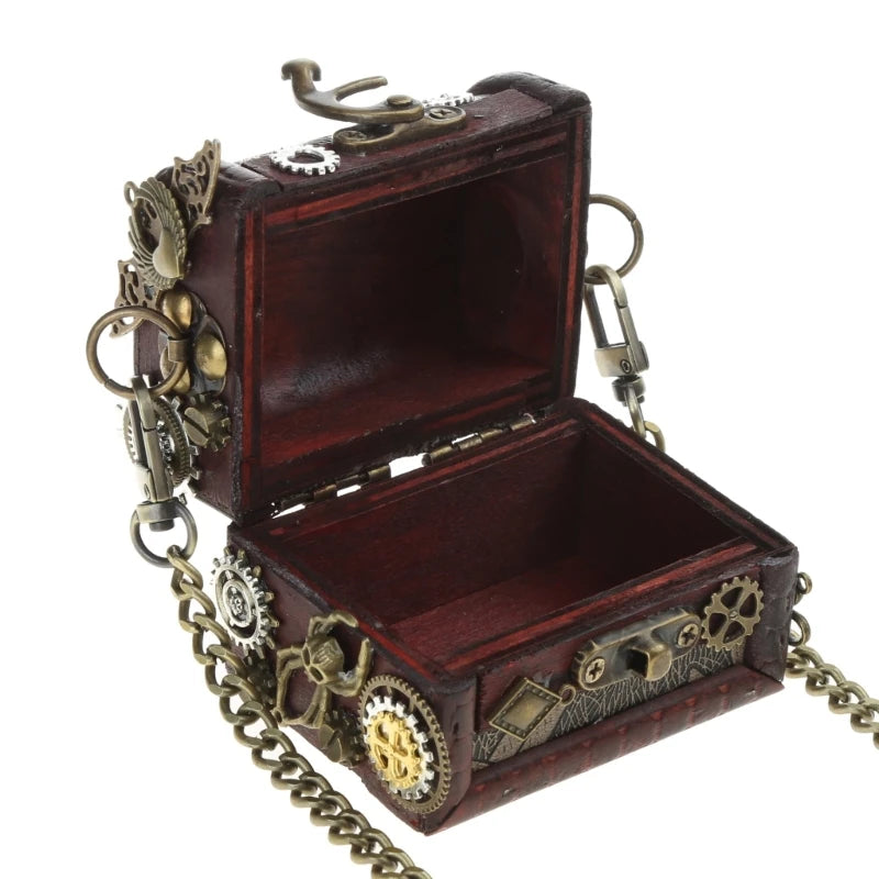Mini Cross-body Box Bag |  Retro Steampunk Style #001 [hardcase]