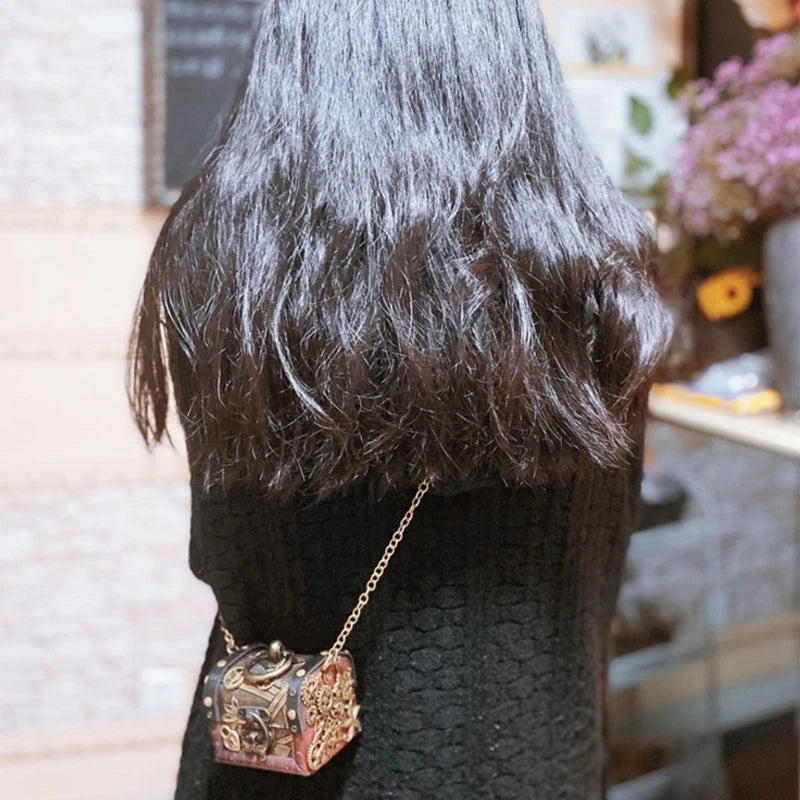 Mini Cross-body Box Bag |  Retro Steampunk Style #001 [hardcase]