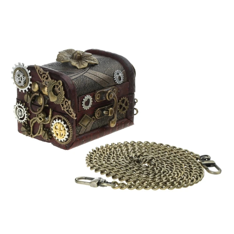 Mini Cross-body Box Bag |  Retro Steampunk Style #001 [hardcase]
